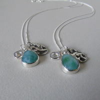 silver larimar charm necklace