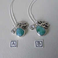 silver larimar charm necklace