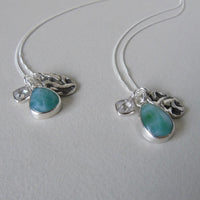 silver larimar charm necklace
