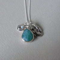 silver larimar charm necklace