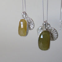 silver yellow sapphire sunshine charm necklace