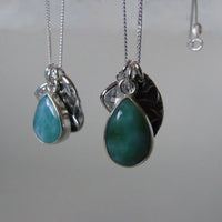 silver larimar charm necklace