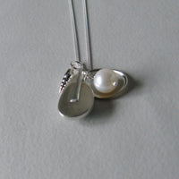 silver aquamarine beachcomber necklace