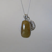 silver yellow sapphire sunshine charm necklace