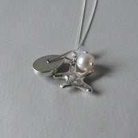 silver aquamarine beachcomber necklace