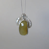silver yellow sapphire sunshine charm necklace