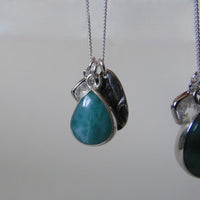 silver larimar charm necklace