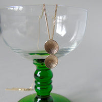 9ct yellow gold double mini leaf dish necklace