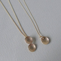 9ct yellow gold double mini leaf dish necklace