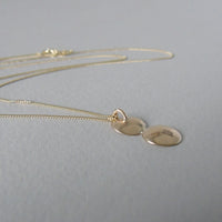 9ct yellow gold double mini leaf dish necklace