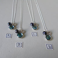 silver nighfall blue topaz necklace