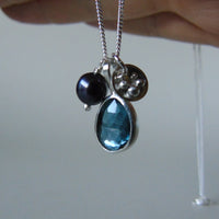 silver nighfall blue topaz necklace