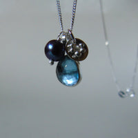 silver nighfall blue topaz necklace
