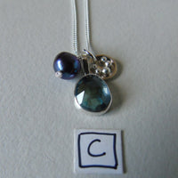 silver nighfall blue topaz necklace