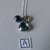 silver nighfall blue topaz necklace