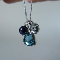 silver nighfall blue topaz necklace