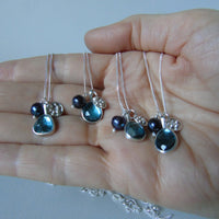 silver nighfall blue topaz necklace