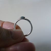 silver ring with octagonal aquamarine