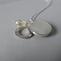 silver planet earth agate necklace