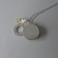 silver planet earth agate necklace