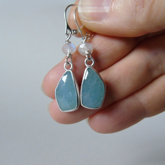 silver snowflake and frost earrings