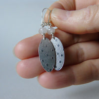 silver snowflake and frost earrings