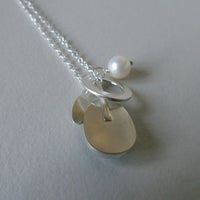 silver leaf and prehnite charm necklace