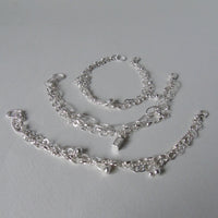 Silver chain Tangled charm bracelet