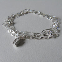 Silver chain Tangled charm bracelet