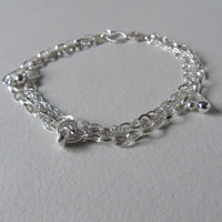 Silver chain Tangled charm bracelet