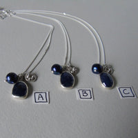 silver moonlit night sapphire necklace