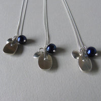 silver moonlit night sapphire necklace