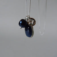 silver moonlit night sapphire necklace