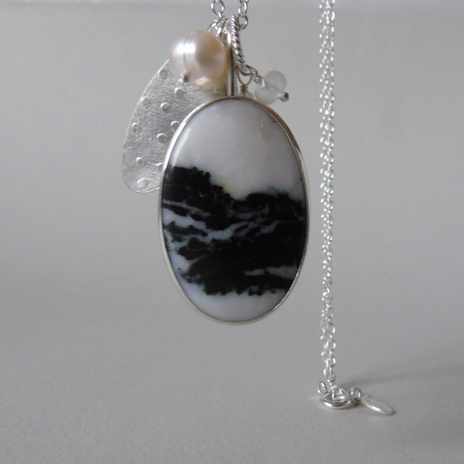 silver winter landscape necklace #1