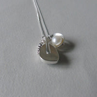 silver aquamarine beachcomber necklace