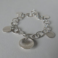 silver  leaf charm bracelet