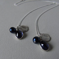 silver moonlit night iolite necklace