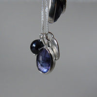 silver moonlit night iolite necklace