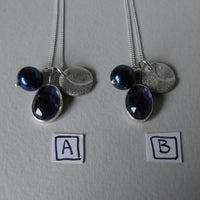 silver moonlit night iolite necklace