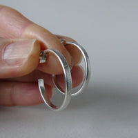 silver leaf texture hoops