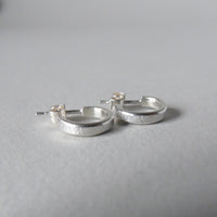 silver leaf texture hoops