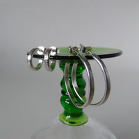 silver leaf texture hoops