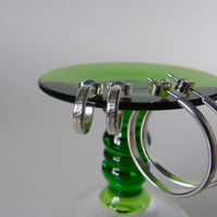 silver leaf texture hoops