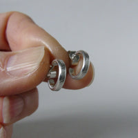 silver leaf texture hoops