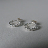 silver flat bob small hoops