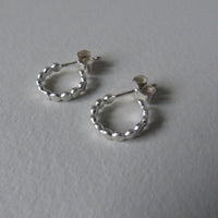 silver flat bob small hoops