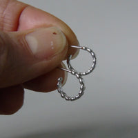 silver flat bob small hoops