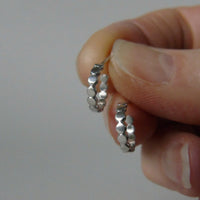 silver flat bob small hoops