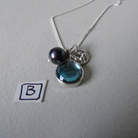 silver nighfall blue topaz necklace