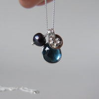 silver nighfall blue topaz necklace